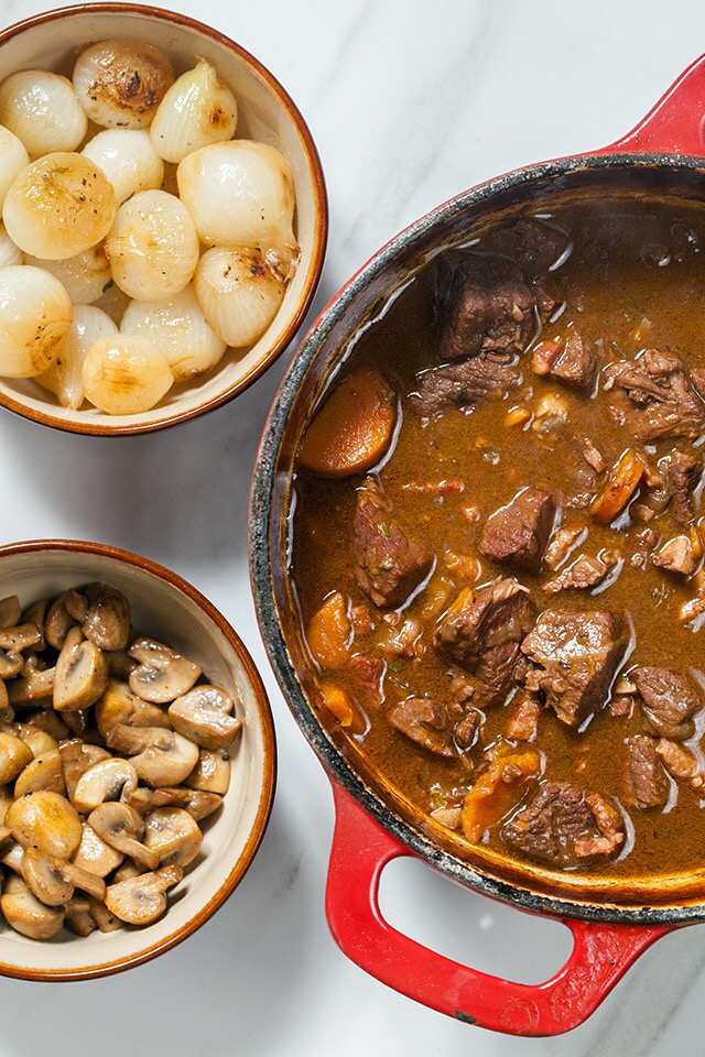 Boeuf Bourguignon. A must have cold-weather food classic. My adaption from Julia Child’s recipe in, “Mastering the Art of French&nbsp;Cooking.”