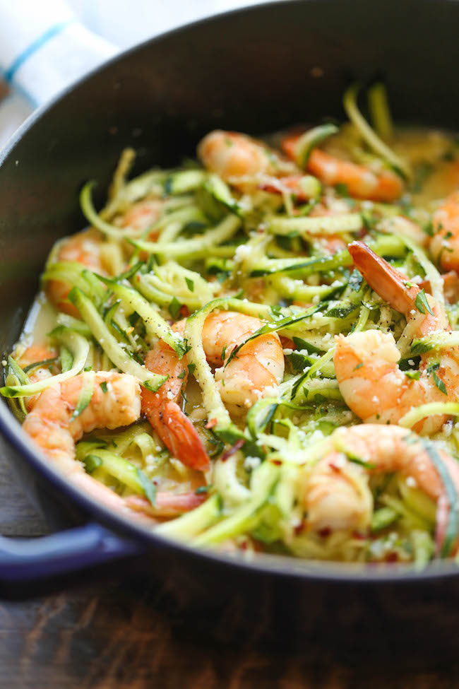 Zoodles with Spicy Lemon-Garlic&nbsp;Shrimp