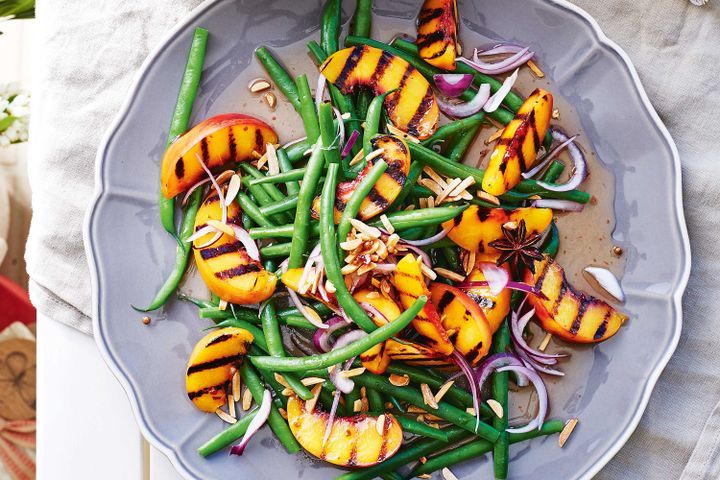 Chilled Green Bean and Grilled Nectarine Salad with a Warm Balsamic Honey&nbsp;Vinaigrette