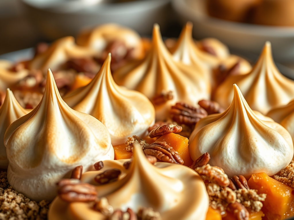 Sweet Potatoes with Pecan Streusel and Warm&nbsp;Meringue